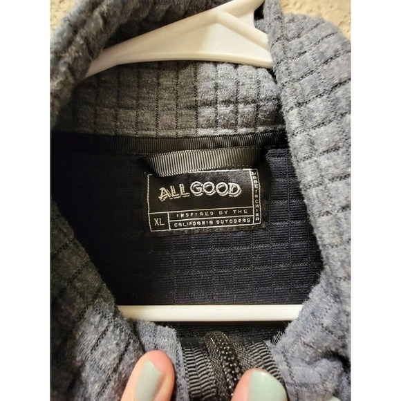 All Good Mens Full Zip Jacket Gray With Green Turquoise Pocket Size XL - Picture 3 of 6